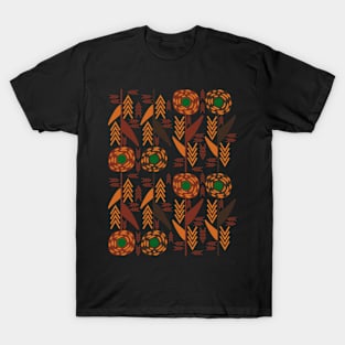 Brown flowers and arrows T-Shirt